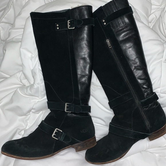 Black UGG boots tall size 10 - Picture 1 of 7